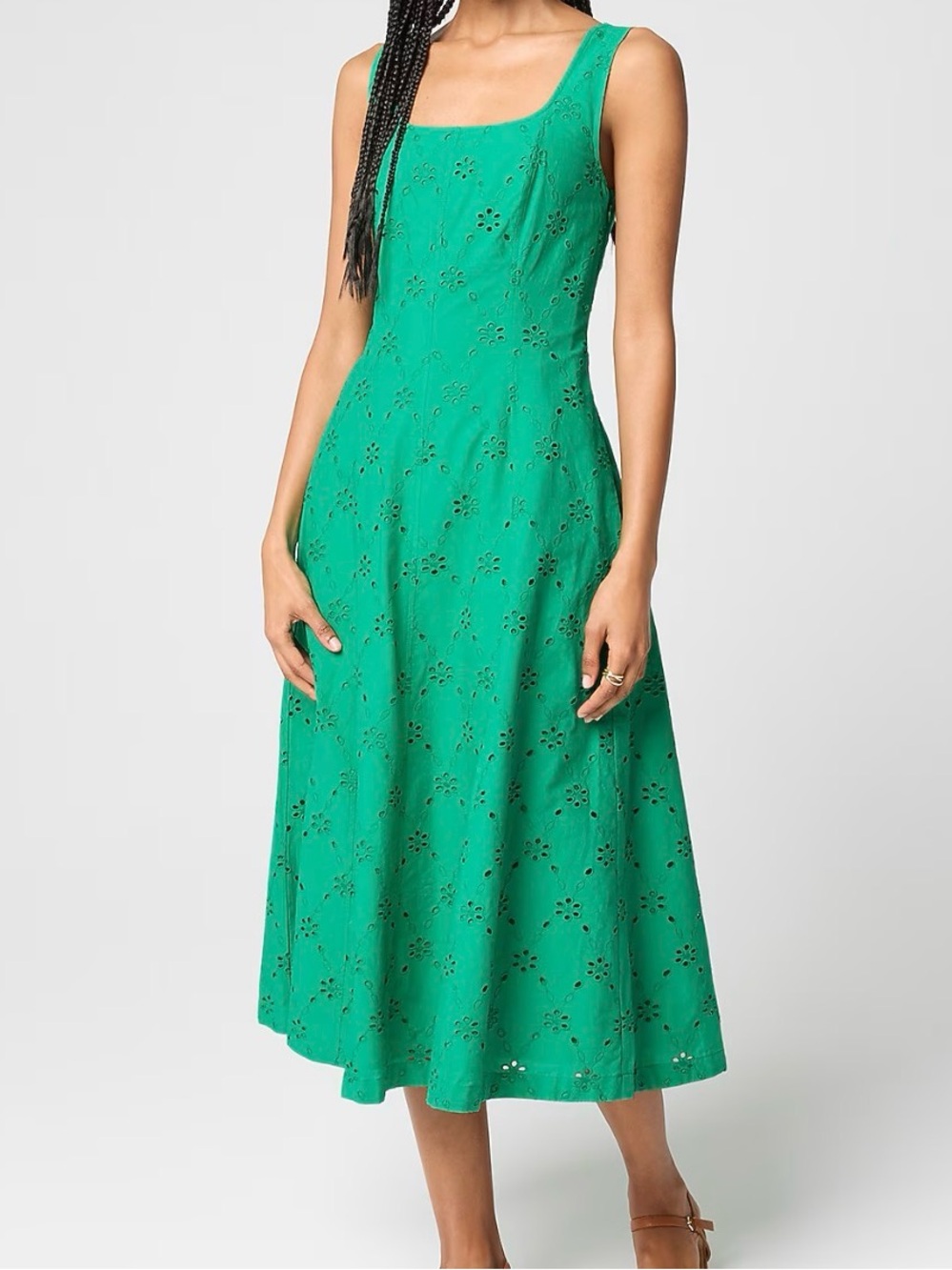 NWT J.Crew Eyelet embroidered midi dress